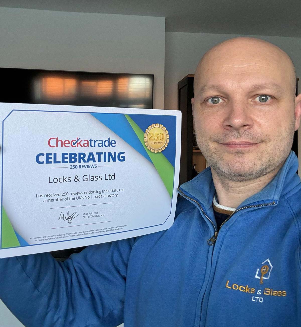 Locks & Glass celebrating 250 reviews